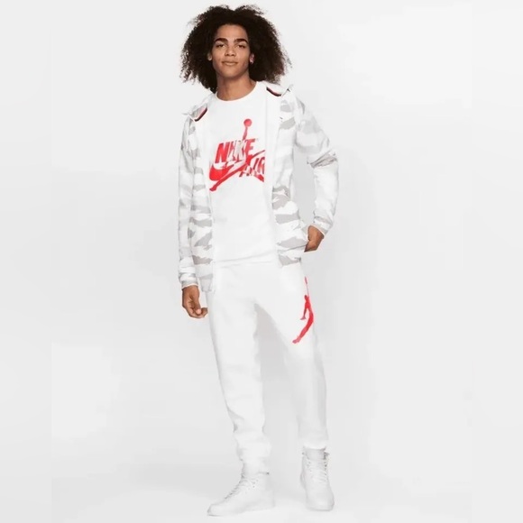 White & Red Jordan Men’s Fleece Sweatpants